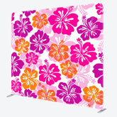 Aperturee - Aperturee Purple And Pink Flower Fabric Birthday Backdrop Cover